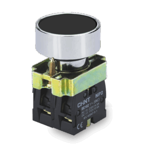 PULSADOR DE CUERPO METALICO DE 22 MM NEGRO CON CONTACTO NA
