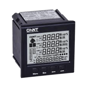 MULTIMEDIDOR TRIFÁSICO - V, I, P, Q, cosFi, Frec, kW, kVAr, pulso, Com Modbus LCD 96x96mm