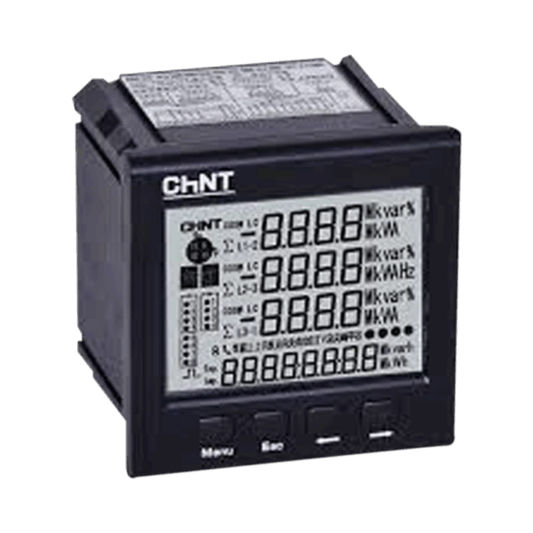 MULTIMEDIDOR TRIFÁSICO - V, I, P, Q, cosFi, Frec, kW, kVAr, pulso, Com Modbus LED 96x96mm