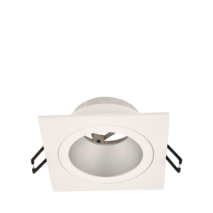 ARTEFACTO DE EMBUTIR CUADRADO ANTIDESLUMBRANTE DICRO X1 FIJO ALUMINIO BLANCO-CROMO