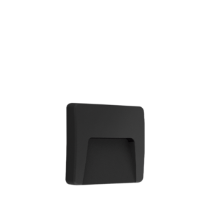 ARTEFACTO DE APLICAR EXTERIOR CUADRADO, COLOR NEGRO, UNIDIRECCIONAL, IP65, AC100-240V, 3W 100LM, RA>80, BLANCO CALIDO