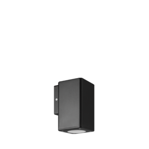 ARTEFACTO DE APLICAR EXTERIOR CUADRADO, COLOR NEGRO, UNIDIRECCIONAL, IP54, AC100240V, GU10, 9W MAX
