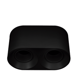 ARTEFACTO PLAFON REDONDO DICRO X2 MOVIL PVC NEGRO LISO