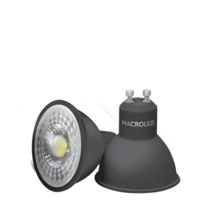 DICRO MACROLED ECO NEGRA 7W AC100-240V CALIDO 3000K SPD1500V 38º